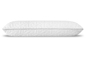 Side angle of Amazeam pillow showing thickness and contour